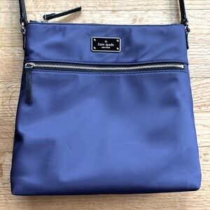 Kate Spade Crossbody Bag, Navy Blue Nylon with Black Trim